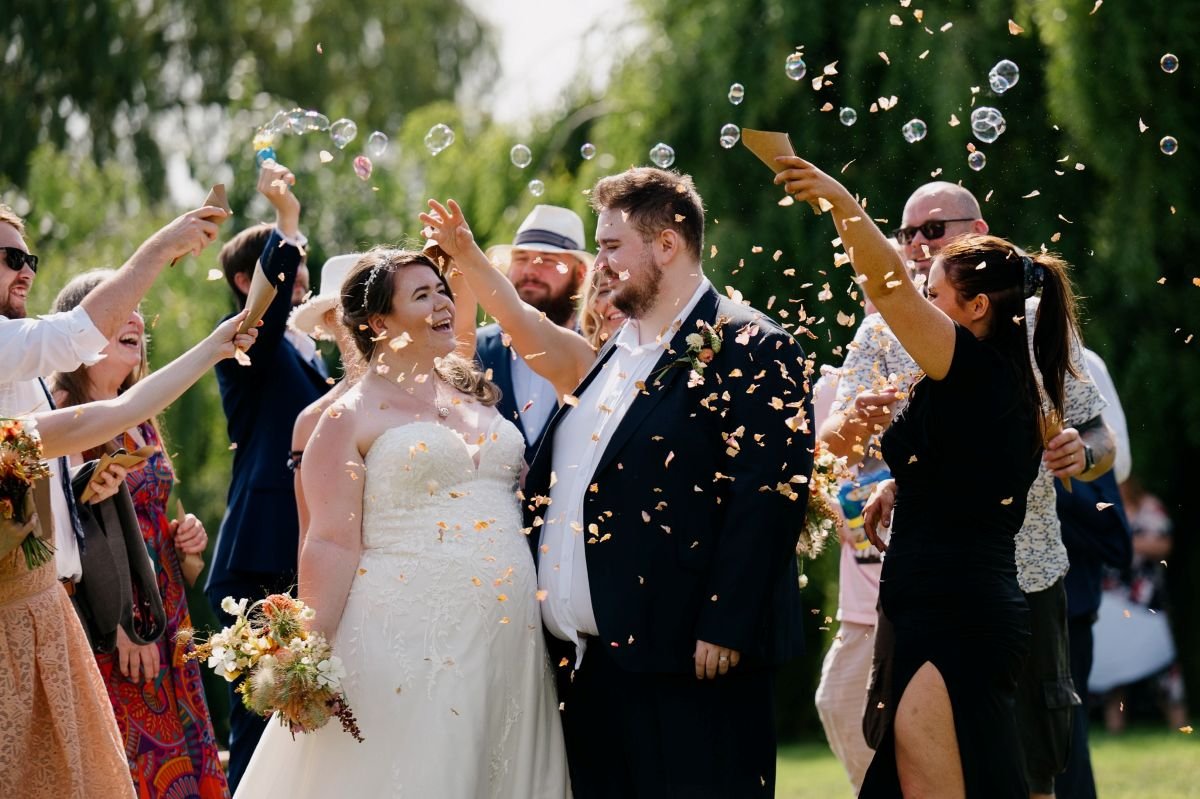 A couple sharing a quiet moment during their ceremony